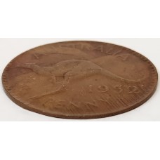 AUSTRALIA 1952 . ONE 1 PENNY . ERROR . FAULTY PLANCHET . SUPER THIN